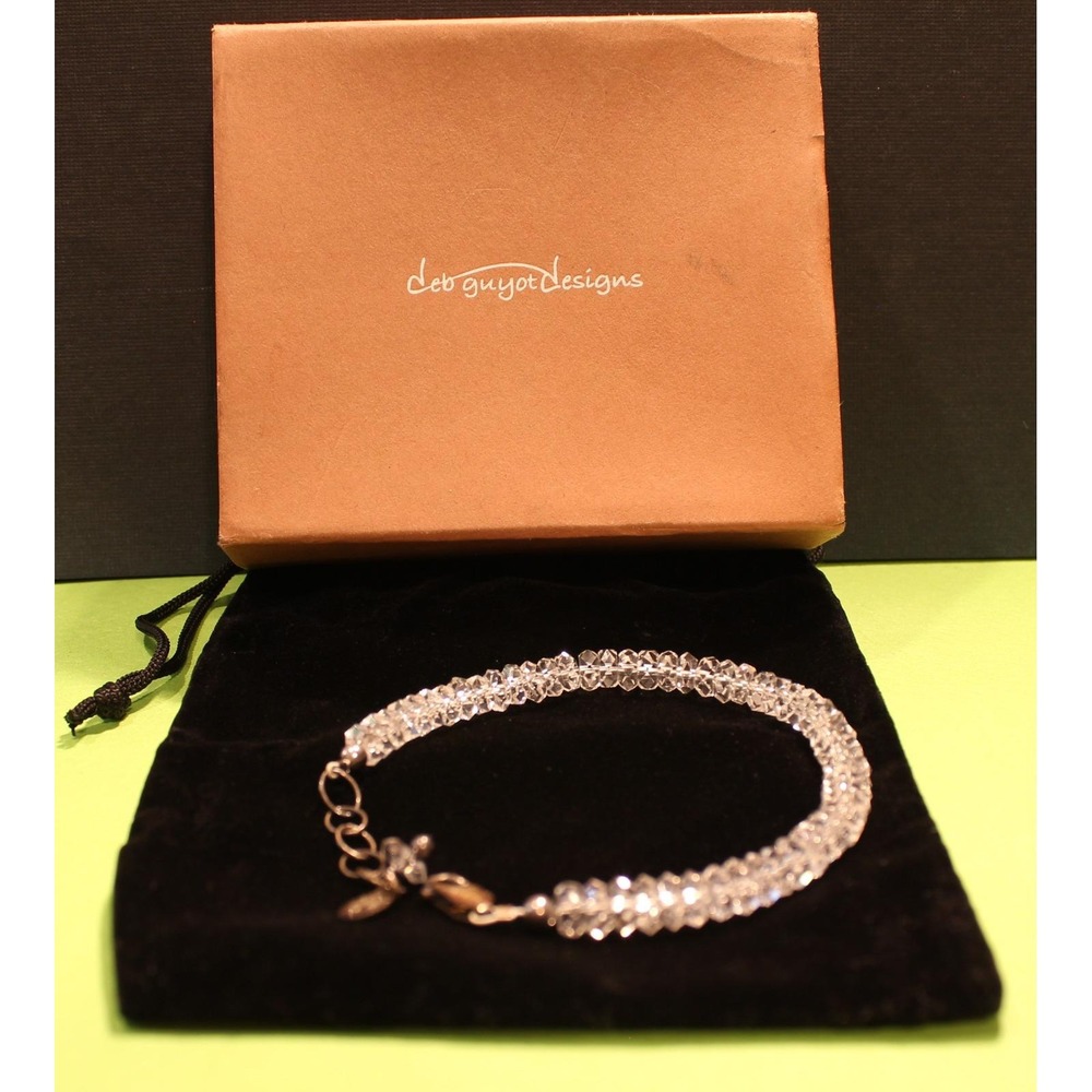 Deb Guyot designs Herkimer Diamond Quartz Beaded Bracelet With Sterling Silver K - Picture 2 of 6
